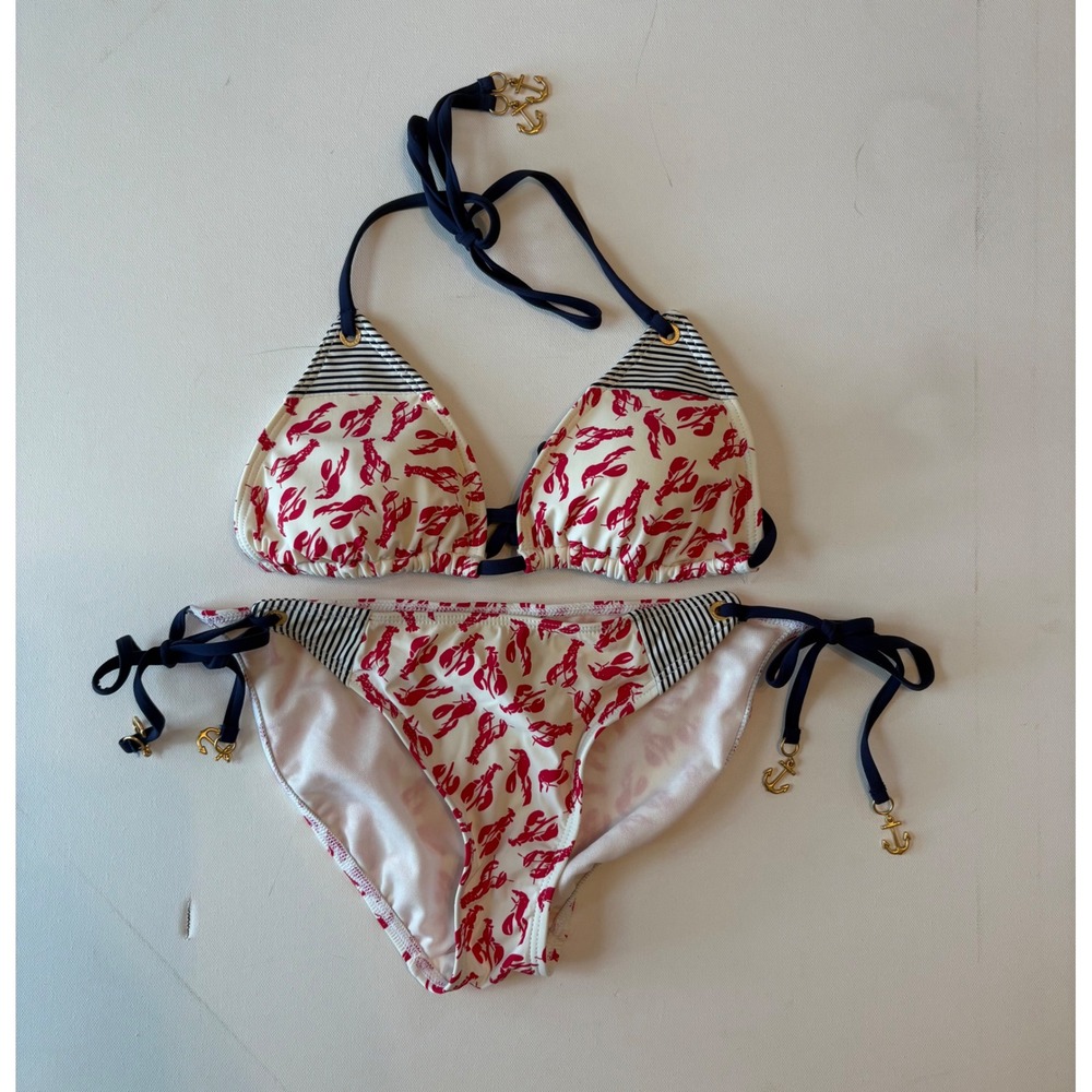 Sperry Topsider Lobster Print Two-Piece Bikini Size Small